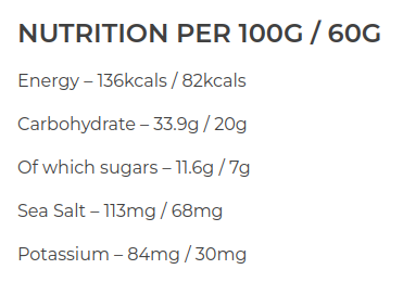 mountain fuel hydrogel orange energy gel nutrition label