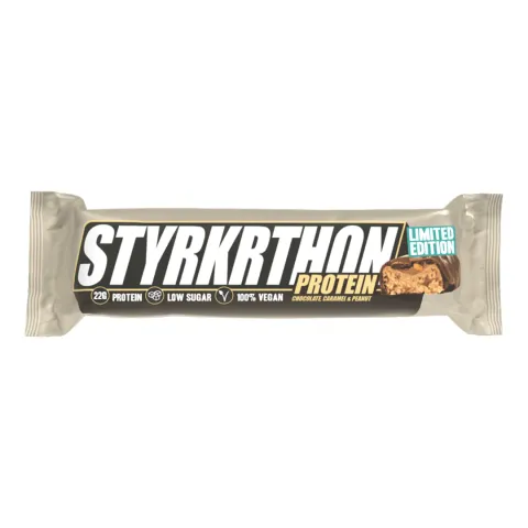 styrkrthon chocolate caramel peanut protein bar